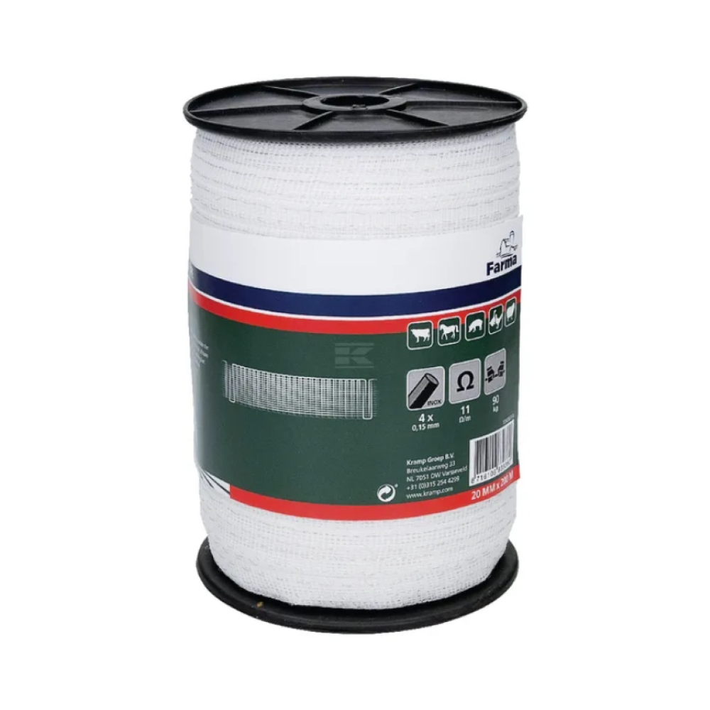 TAŚMA OGRODZENIOWA FARMA 20MM 200M DO PASTUCHA 704008FA